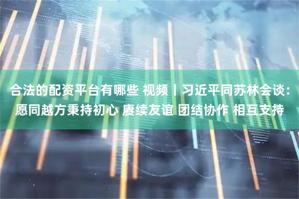 合法的配资平台有哪些 视频丨习近平同苏林会谈：愿同越方秉持初心 赓续友谊 团结协作 相互支持